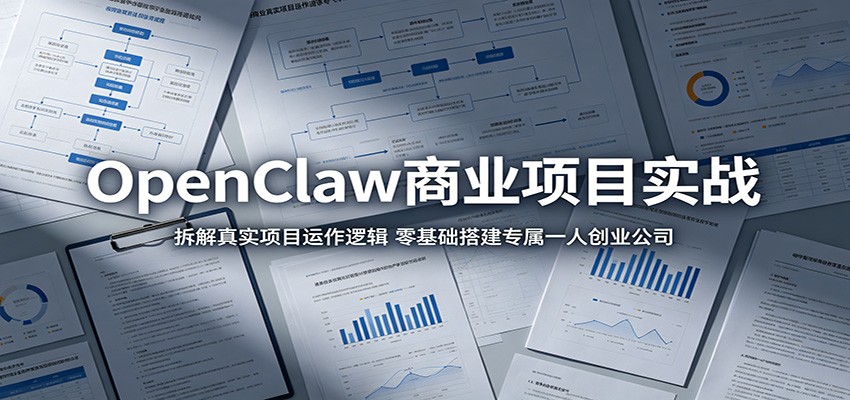 OpenClaw商业项目实战：拆解真实项目运作逻辑，零基础搭建专属一人创业公司-瀚洪创业网