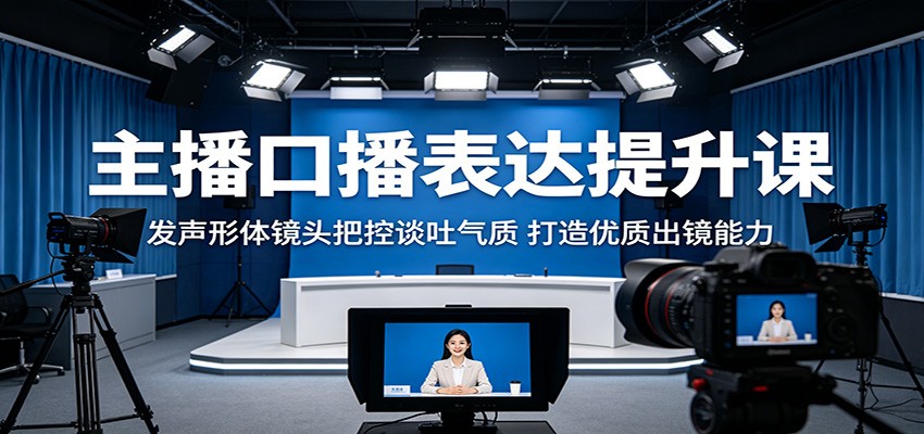 主播口播表达提升课：发声形体镜头把控谈吐气质，打造优质出镜能力-瀚洪创业网