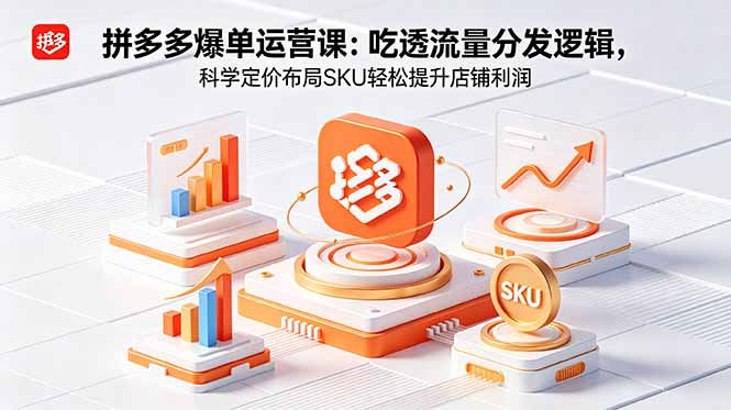 拼多多爆单运营实战课：吃透流量分发逻辑，科学定价布局SKU轻松提升店铺利润-瀚洪创业网