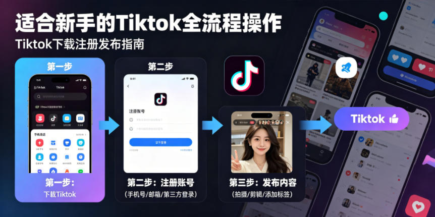 Tiktok下载注册发布，适合新手的Tiktok全流程操作-瀚洪创业网
