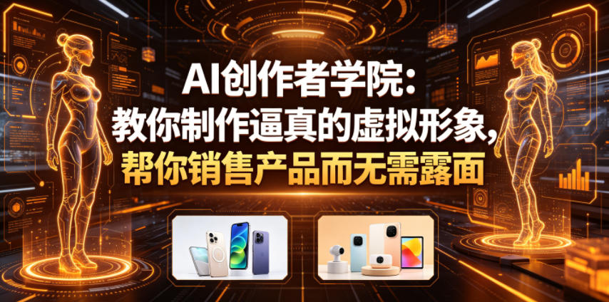 AI创作者学院：教你制作逼真的虚拟形象，帮你销售产品而无需露面【原创双语字幕】-瀚洪创业网