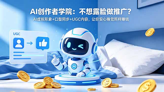 AI创作者学院：不想露脸做推广？AI虚拟形象+口型同步+UGC内容，让你安心睡觉照样赚钱-瀚洪创业网