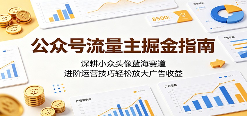 公众号流量主掘金指南：深耕小众头像蓝海赛道，进阶运营技巧轻松放大广告收益-瀚洪创业网