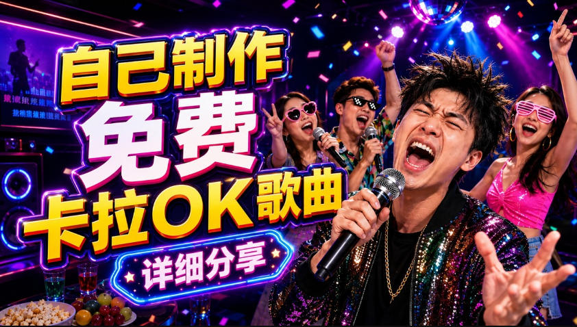零基础AI制作免费卡拉OK视频教程，从歌曲生成、音轨分离到字幕制作、视频导出，手把手教学-瀚洪创业网