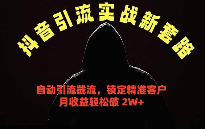 抖音引流实战新套路，挂机自动引流截流精准锁定客户，月收益破 2W+-瀚洪创业网