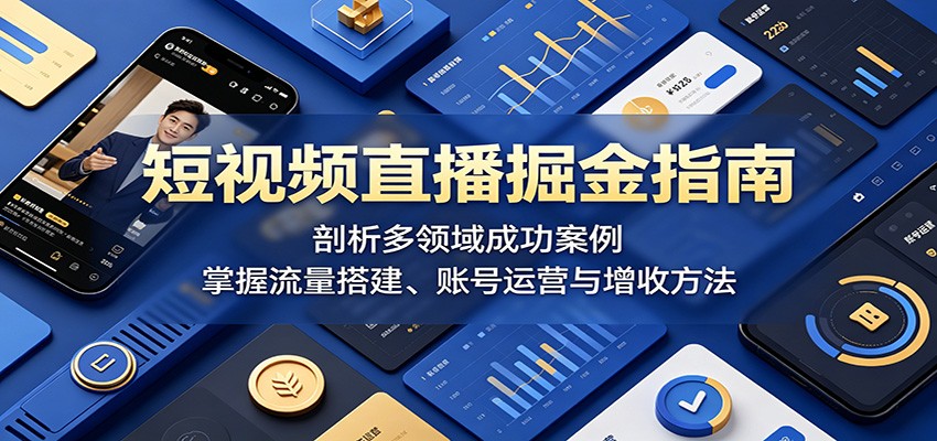 短视频直播掘金指南：剖析多领域成功案例，掌握流量搭建、账号运营与增收方法-瀚洪创业网