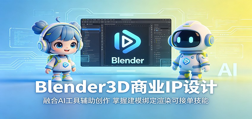 Blender3D商业IP设计：融合AI工具辅助创作，掌握建模绑定渲染可接单技能-瀚洪创业网