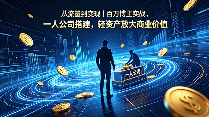 从流量到变现｜百万博主实战，一人公司搭建，轻资产放大商业价值-瀚洪创业网