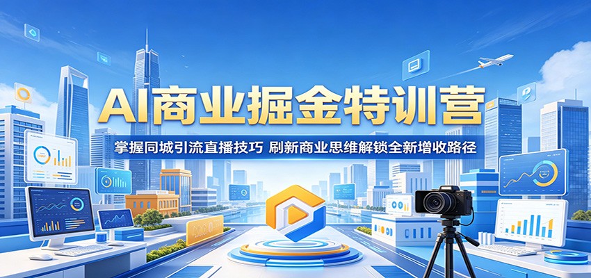 AI商业掘金特训营：掌握同城引流直播技巧，刷新商业思维解锁全新增收路径-瀚洪创业网