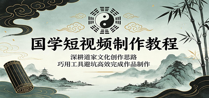 国学短视频制作教程：深耕道家文化创作思路，巧用工具避坑高效完成作品制作-瀚洪创业网