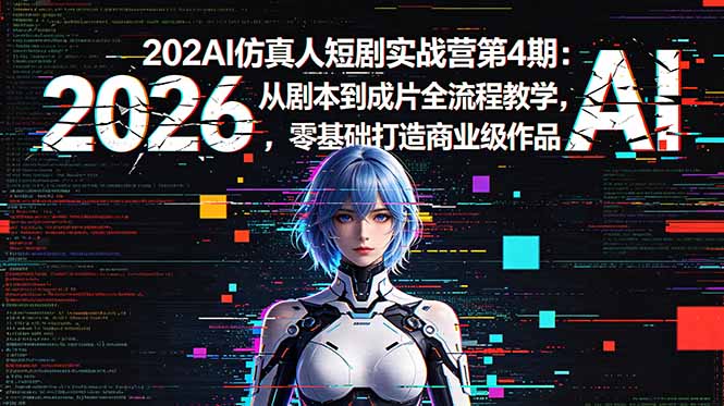 2026AI仿真人短剧实战营第4期：从剧本到成片全流程教学，零基础打造商业级作品-瀚洪创业网