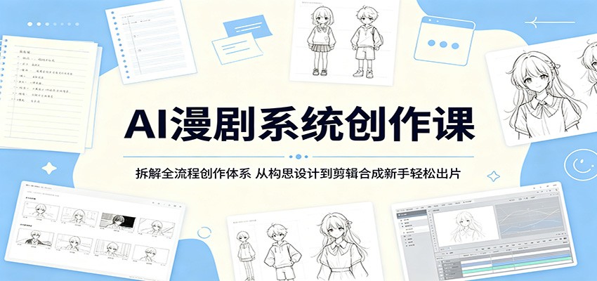 AI漫剧系统创作课：拆解全流程创作体系，从构思设计到剪辑合成新手轻松出片-瀚洪创业网
