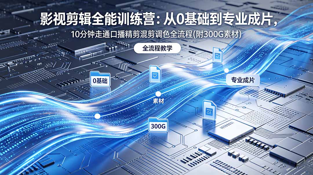 2026影视剪辑全能实战课｜0基础到专业成片，全流程教学，高清带300G素材-瀚洪创业网