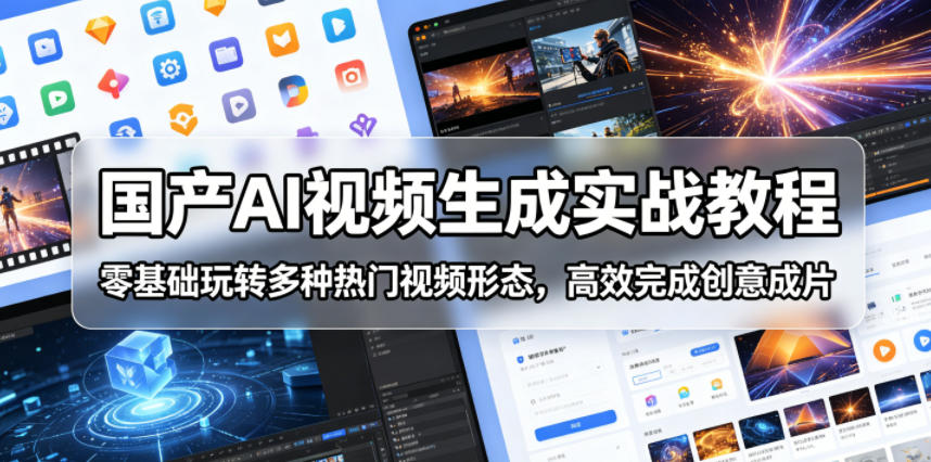 国产AI视频生成实战教程，零基础玩转多种热门视频形态，高效完成创意成片-瀚洪创业网
