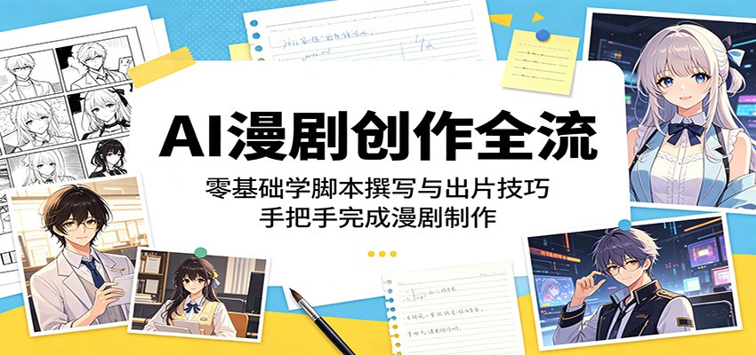 AI漫剧创作全流程：零基础学脚本撰写与出片技巧，手把手完成漫剧制作-瀚洪创业网