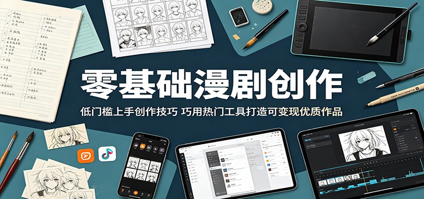 零基础漫剧创作：低门槛上手创作技巧，巧用热门工具打造可变现优质作品-瀚洪创业网