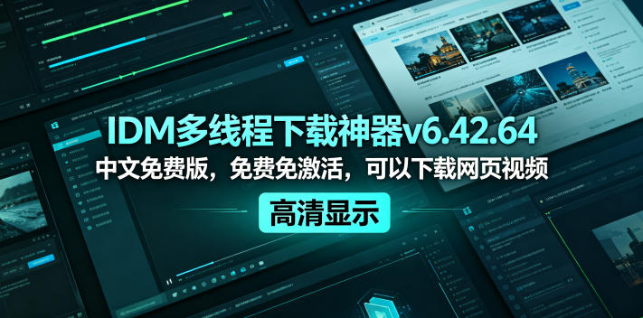 IDM多线程下载神器v6.42.64中文免费版，免费免激活，可以下载网页视频(例如飞书文档内的视频)-瀚洪创业网
