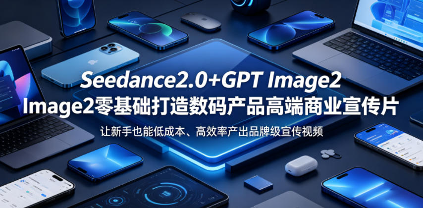 Seedance2.0+GPT Image2零基础打造数码产品高端商业宣传片，让新手也能低成本、高效率产出品牌级宣传视频-瀚洪创业网