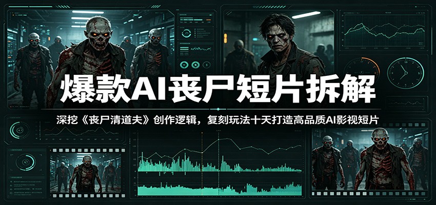 爆款AI丧尸短片拆解：深挖《丧尸清道夫》创作逻辑，复刻玩法快速打造高品质AI影视短片-瀚洪创业网