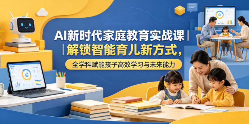 AI新时代家庭教育实战课｜解锁智能育儿新方式，全学科赋能孩子高效学习与未来能力-瀚洪创业网