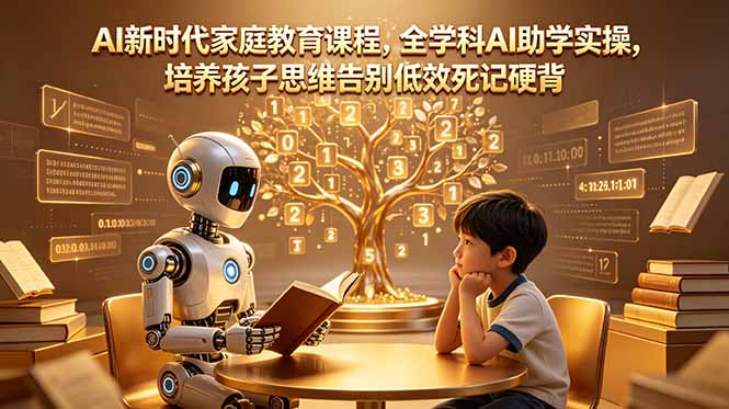 AI新时代家庭教育课程，全学科AI助学实操，培养孩子思维告别低效死记硬背-瀚洪创业网