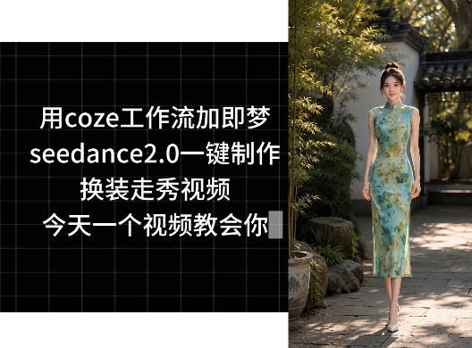 用coze工作流加即梦seedance2.0一键制作换装走秀视频，今天一个视频教会你-瀚洪创业网