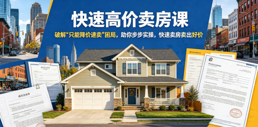 快速高价卖房课，破解“只能降价速卖”困局，助你步步实操，快速卖房卖出好价(更新2026)-瀚洪创业网