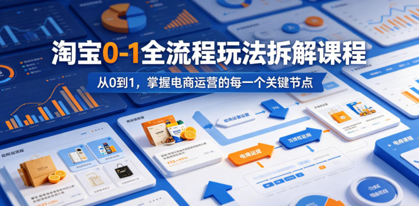 淘宝0-1全流程玩法拆解课程，从0到1，掌握电商运营的每一个关键节点-瀚洪创业网