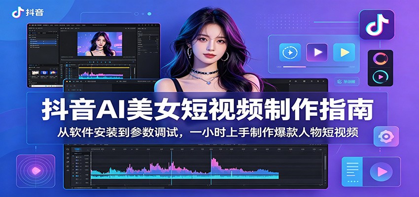 抖音AI美女短视频制作指南：从软件安装到参数调试，一小时上手制作爆款人物短视频-瀚洪创业网