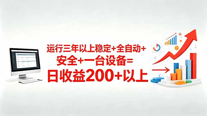 三年以上稳定+全自动+安全+一台设备=日收益200+-瀚洪创业网