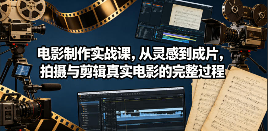 电影制作实战课，从灵感到成片，拍摄与剪辑真实电影的完整过程【原创双语字幕】-瀚洪创业网