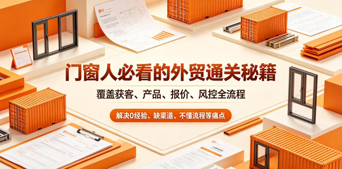 门窗人必看的外贸通关秘籍，块覆盖获客、产品、报价、风控全流程，解决0经验、缺渠道、不懂流程等痛点-瀚洪创业网