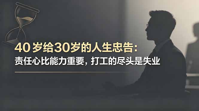 付费文章：40岁给30岁的人生忠告：责任心比能力重要，打工的尽头是失业-瀚洪创业网