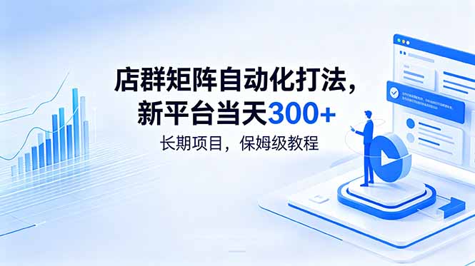 店群矩阵自动化打法，新平台当天300+，长期项目，保姆级教程-瀚洪创业网