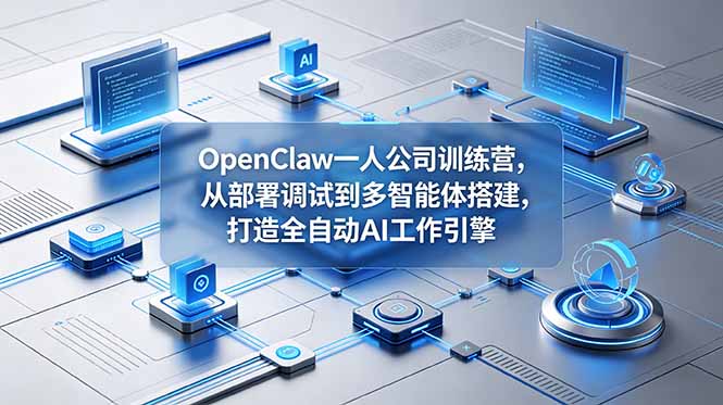 OpenClaw 一人公司训练营，从部署调试到多智能体搭建，打造全自动 AI 工作引擎-瀚洪创业网