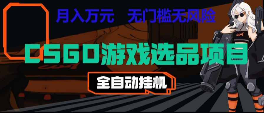 CSGO游戏自动扫货项目，全自动运行，月入1W，无风险，长期稳定可以做【揭秘】-瀚洪创业网