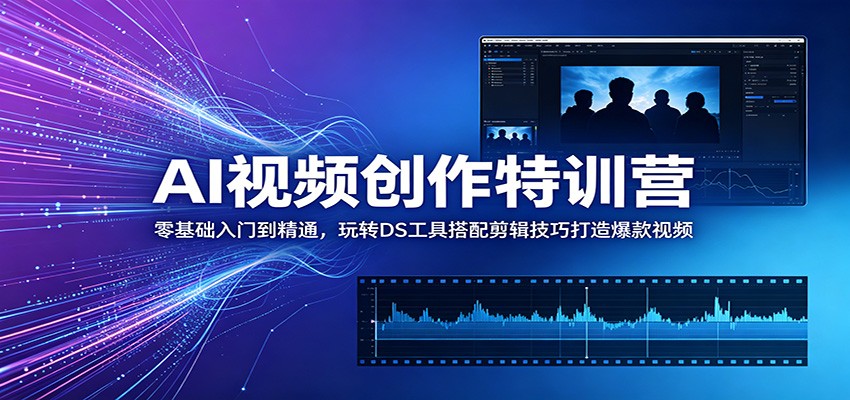 AI视频创作特训营：零基础入门到精通，玩转DS工具搭配剪辑技巧打造爆款视频-瀚洪创业网