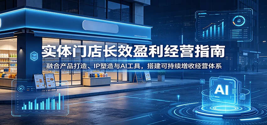 实体门店长效盈利经营指南：融合产品打造、IP塑造与AI工具，搭建可持续增收经营体系-瀚洪创业网