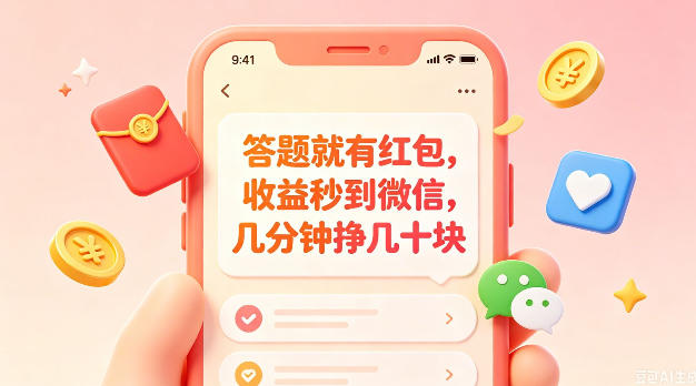 答题就有红包，收益秒到微信，几分钟挣几十块，学生党上班族宝妈都可以玩【揭秘】-瀚洪创业网