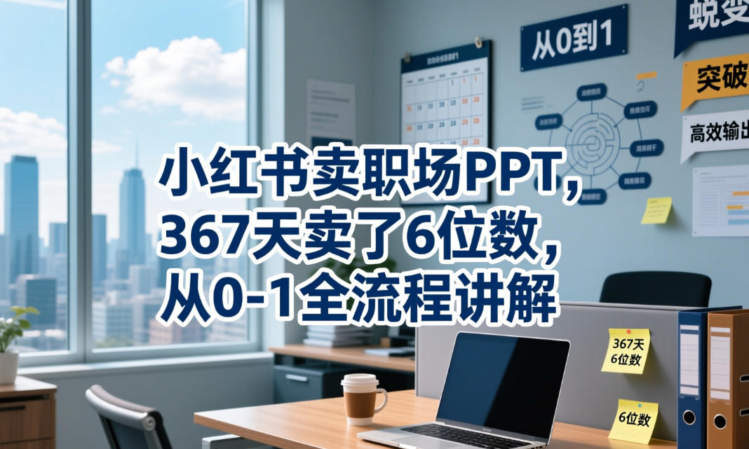 小红书卖职场PPT，367天卖了6位数，从0-1全流程讲解-瀚洪创业网