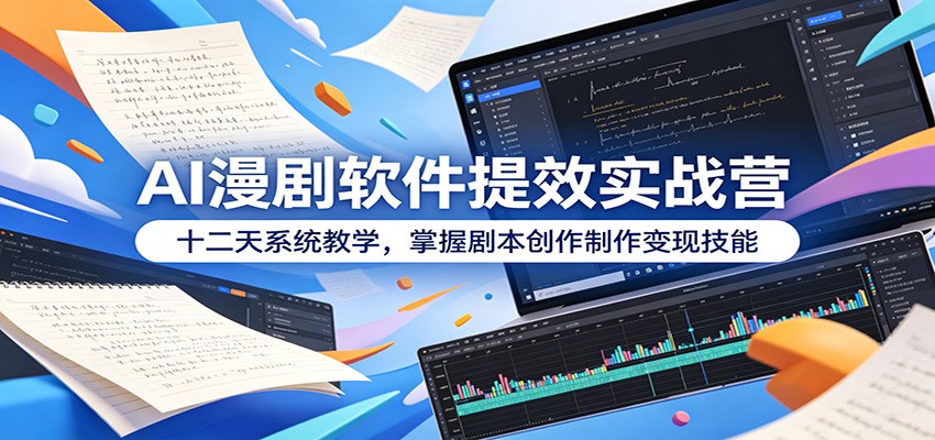 AI漫剧软件提效实战营：十二天系统教学，掌握剧本创作制作变现技能-瀚洪创业网
