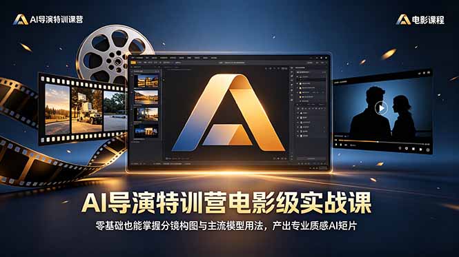 AI导演特训营电影级实战课，零基础也能掌握分镜构图与主流模型用法，产出专业质感AI短片-瀚洪创业网
