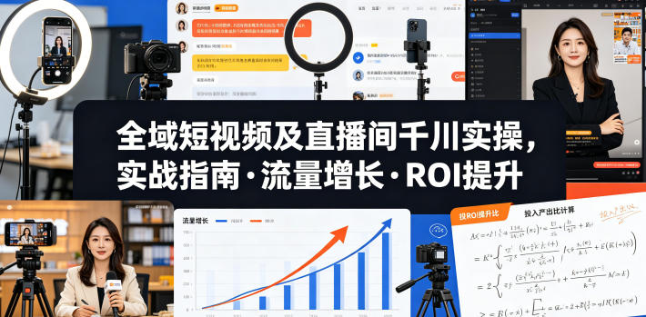 全域短视频及直播间千川实操，实战指南·流量增长·ROI提升(更新)-瀚洪创业网