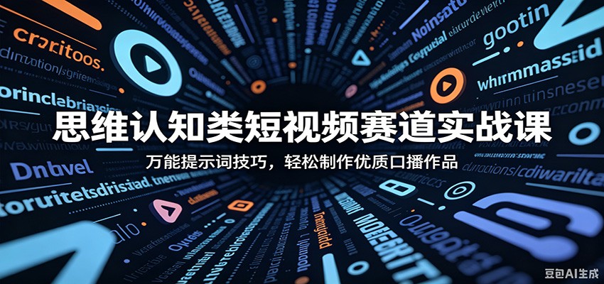 思维认知类短视频赛道实战课：万能提示词技巧，轻松制作优质口播作品-瀚洪创业网
