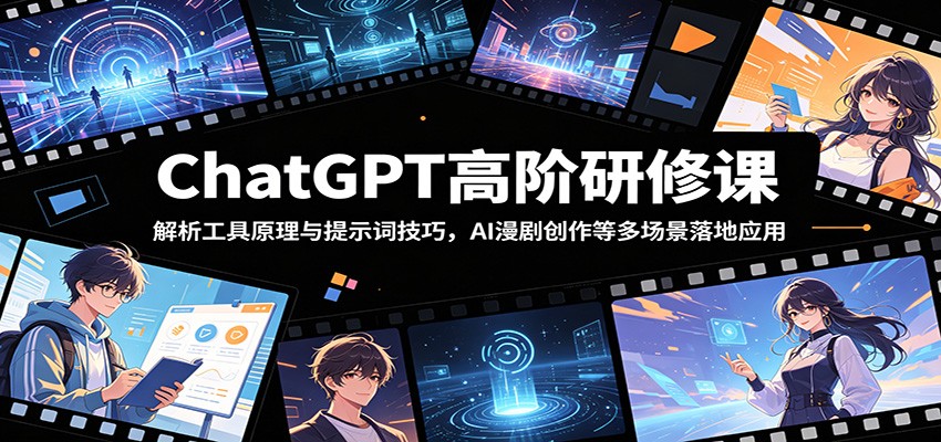 ChatGPT高阶研修课：解析工具原理与提示词技巧，AI漫剧创作等多场景落地应用-瀚洪创业网