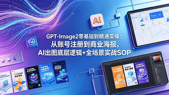 GPT-Image2零基础到精通实操：从账号注册到商业海报，AI出图底层逻辑+全场景实战SOP-瀚洪创业网