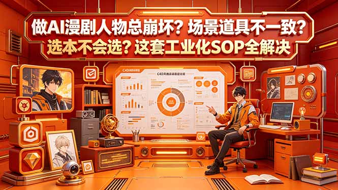 做AI漫剧人物总崩坏？场景道具不一致？选本不会选？这套工业化SOP全解决 (更新-瀚洪创业网