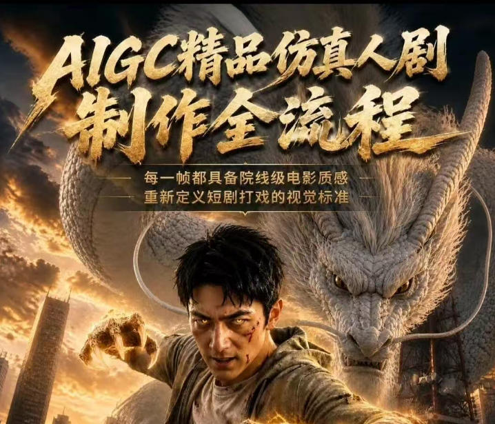 AIGC精品仿真人剧豢龙人全流程制作解析2026，国风仿真人创作+打斗剧情+人设编排，一站式AI短剧入门-瀚洪创业网