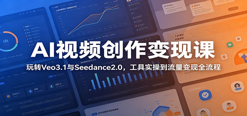 AI视频创作变现课：玩转Veo3.1与Seedance2.0，工具实操到流量变现全流程-瀚洪创业网