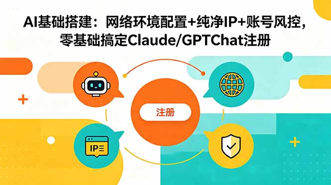 AI基础搭建：网络环境配置+纯净IP+账号风控，零基础搞定Claude/GPTChat注册-瀚洪创业网